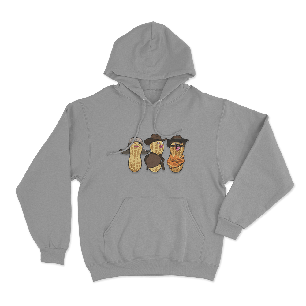 Three Burnt Peanut Unisex Hoodie Grey Three Burnt Peanut Unisex Hoodie Grey