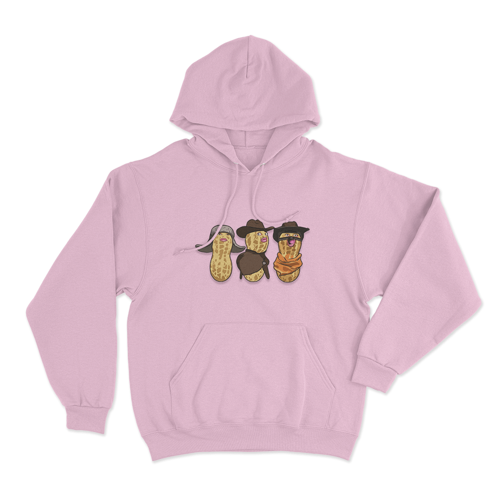 Three Burnt Peanut Unisex Hoodie Pink Three Burnt Peanut Unisex Hoodie Pink