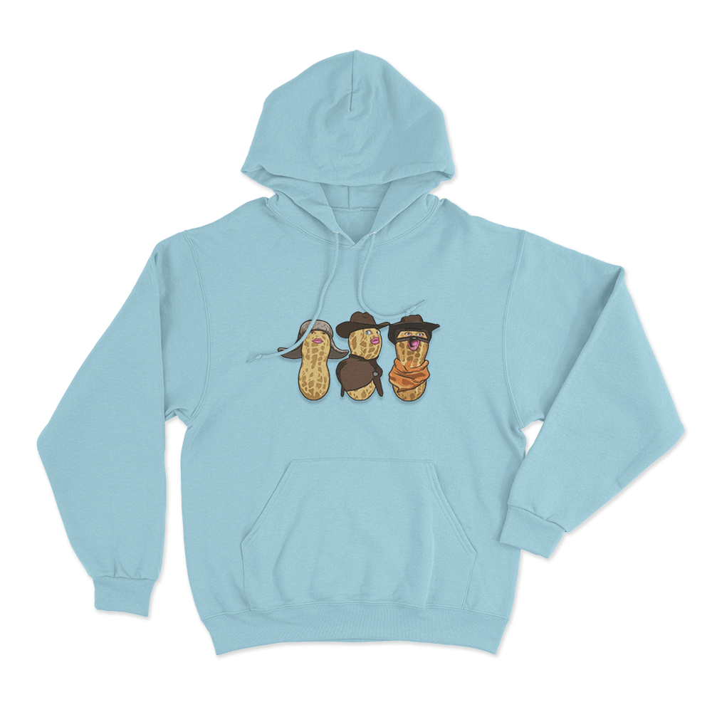 Three Burnt Peanut Unisex Hoodie Sky Blue Three Burnt Peanut Unisex Hoodie Sky Blue