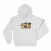 Three Burnt Peanut Unisex Hoodie White
