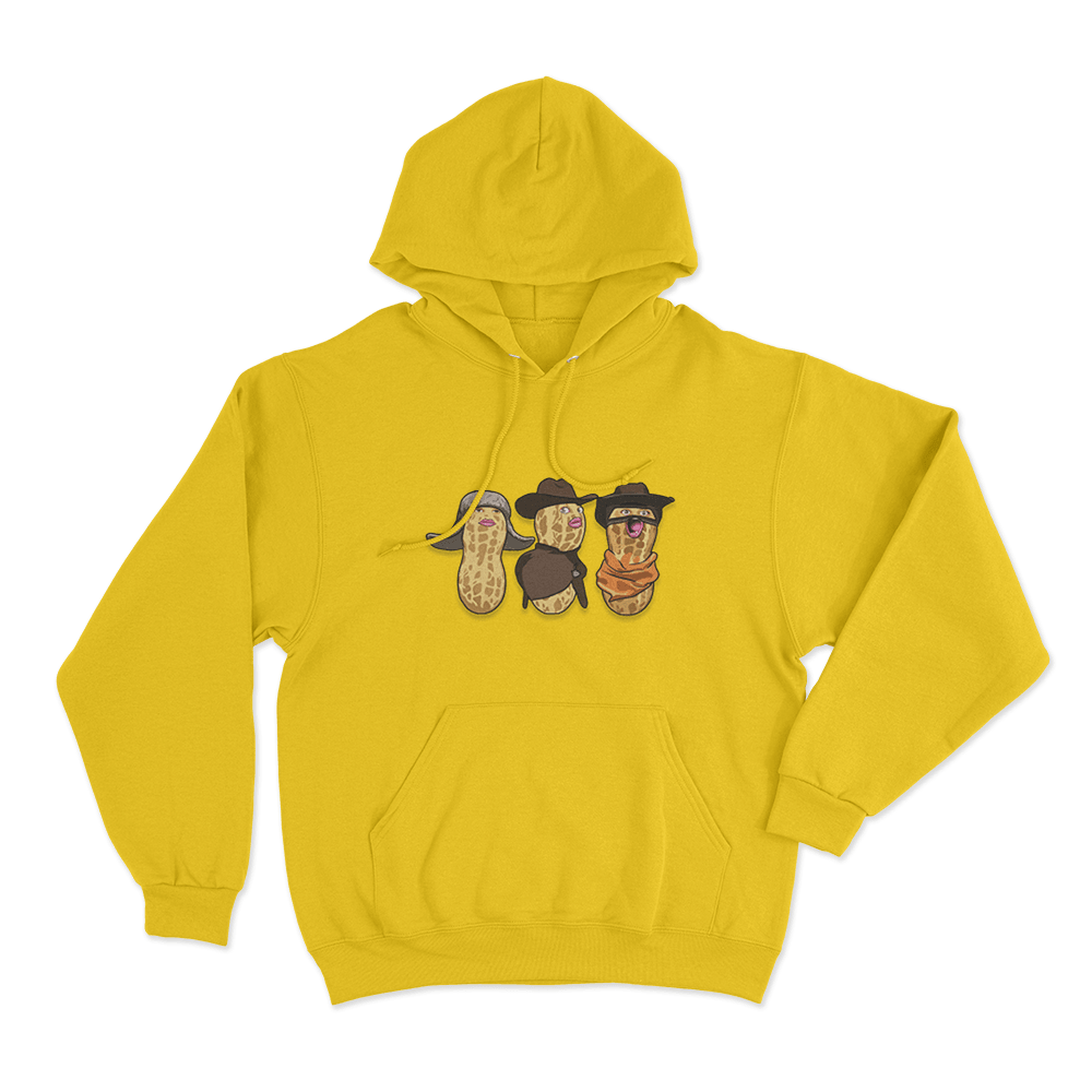 Three Burnt Peanut Unisex Hoodie Yellow Three Burnt Peanut Unisex Hoodie Yellow